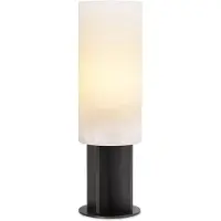 Casa Padrino Luxus Tischlampe Bronze / Alabaster Ø 14 x H. 47 cm - Lampe de table moderne avec abat-jour rond en albâtre - Luminaires de luxe