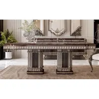 Casa Padrino Luxe Table de salle à manger baroque brun foncé / gris 250 cm