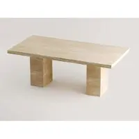 Casa Padrino Table de salle à manger de luxe en travertin beige 190 cm - Meubles de salle à manger de luxe