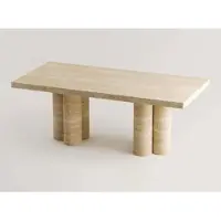 Casa Padrino Luxe Table de salle à manger en travertin Beige 190 cm - Meubles de salle à manger en travertin