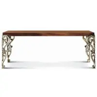 Casa Padrino Table de salle à manger baroque de luxe marron / argent 203 cm - Italy