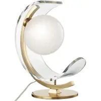 Casa Padrino Designer LED Lampe de Table Laiton Antique / Blanc 33 x 19,1 x H. 38,1 cm - Collection Luxe