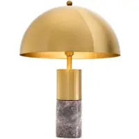 Casa Padrino Luxus Lampe de table laiton / gris Ø 50 x H. 70 cm - Lampe de table avec abat-jour rond en métal