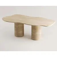 Casa Padrino Luxe Table de salle à manger en travertin beige 190 cm - Meubles de cuisine de luxe