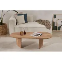 Skye Decor , Ovalis - Atlantic Pine, Table basse, Pin atlantique, plateau 100 % mélamine, 130 x 65 x 40 cm