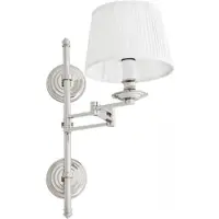 Casa Padrino Applique murale , finition nickel, avec bras pivotant - 21,5 x 37-50 x 51 cm