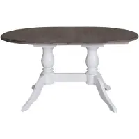 Casa Padrino Table de salle à manger de style rustique Blanc / Marron 160-230 x 120 x H. 78 cm - Table de cuisine ovale à rallonges en bois massif de style rustique
