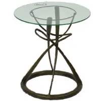 Casa Padrino Table de salle à manger design Bronze Ø 71 x H. 70 cm - Table de salle à manger ronde avec plateau en verre - Qualité de luxe