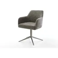 DELIFE Chaise-pivotante Greg-Flex bouclé doux couleur boue pied de chaise 4 branches grafiete pivotement sur 360° fonction bascule resorts ensachés