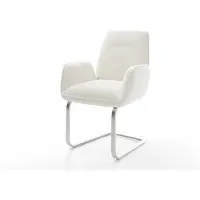 DELIFE Cantilever Zoa-Flex bouclé doux beige pied cantilever plat acier inoxydable resorts ensachés