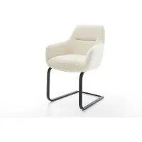 DELIFE Cantilever Pejo-Flex tissu teddy beige pied cantilever plat noir resorts ensachés