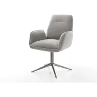 DELIFE Chaise-pivotante Zoa-Flex tissu structuré doux gris pied de chaise 4 branches grafiete pivotement sur 360° fonction bascule resorts ensachés