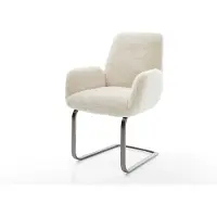 DELIFE Cantilever Zoa-Flex peluche crème-blanc pied cantilever plat grafiete resorts ensachés