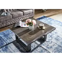 MASSIVMOEBEL24.DE MASSIVMOEBEL24 | Table basse 90x90 Palissandre laqué Smoked oak FREEFORM #0317