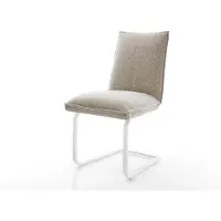 DELIFE Cantilever Lelio-Flex tissu tissé doux beige pied cantilever plat blanc resorts ensachés