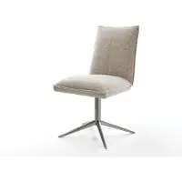 DELIFE Chaise-pivotante Lelio-Flex tissu tissé doux beige pied de chaise 4 branches grafiete pivotement sur 360° fonction bascule resorts ensachés