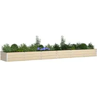 vidaXL Jardinière Ivoire 195 X 100 X 45 Cm Acier Galvanisé