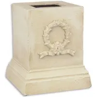 Casa Padrino Socle décoratif baroque blanc 17,1 x 17,1 x H. 19,8 cm - Socle en fonte de style baroque - Accessoires décoratifs baroques