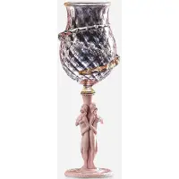 Casa Padrino Verre à vin baroque de luxe rose / or Ø 9 x H. 27 cm - Italy