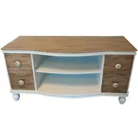 Casa Padrino Meuble TV de style rustique , blanc et marron, dimensions : 90 x 40 x 45 cm (largeur x profondeur x hauteur) - Meuble TV pour salon, fabriqué à la main