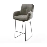 DELIFE Chaise-de-bar Clea-Flex Bouclé doux Boue Pied trapèze noir Noir