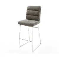 DELIFE Chaise-de-bar Pela-Flex Bouclé doux Boue Pied trapèze acier inoxydable Argent