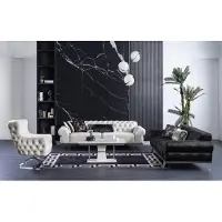 Casa Padrino Luxe Art Déco Chesterfield Salon Set - 2 Canapés & 2 Fauteuils Pivotants & 1 Table Basse - Meubles de Salon Art Déco Précieux