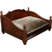 Casa Padrino Canapé de luxe baroque pour chiens et chats, en bois massif de chêne, couleur marron - Lit pour chien/chat - 70 x 55 x 40 cm