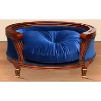 Casa Padrino Baroque Lit pour Chien Royal Bleu / Marron / Or - Meubles Baroques pour Chiens - Meubles Baroques pour Animaux - Meubles de Style Baroque