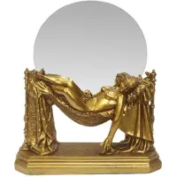 Casa Padrino Miroir de table baroque doré 30 x H. 37 cm - miroir sur pied - miroir de maquillage - miroir cosmétique - petit miroir décoratif de style baroque