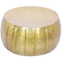 Casa Padrino Aluminium Table basse Gold Ø 65 x H. 31 cm - Table de salon ronde de style oriental - Meubles de salon