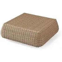 Casa Padrino Luxe Table de Jardin Naturelle 82 x 82 x H. 30 cm - Table basse tissée à la main résistante aux intempéries - Meubles de Jardin Terrasse Table - Collection Luxe