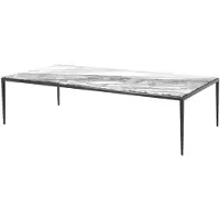 Casa Padrino Table basse en bronze avec plateau en marbre blanc 160 x 78 x H. 40 cm - Meubles de salon de luxe