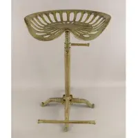 Casa Padrino Tabouret de bar de style industriel en fonte Vert rustique H. 75 cm