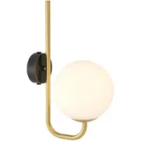 Casa Padrino Applique murale de luxe or / noir / blanc 15 x 22 x H. 36 cm - Lampe d'hôtel et de restaurant