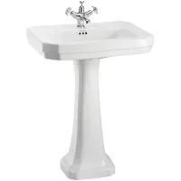 Casa Padrino Lavabo en porcelaine de style Art nouveau de la marque , de luxe, avec base, de couleur blanche, dimensions : 61 x 51 x hauteur 90 cm