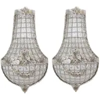 Casa Padrino Ensemble d'appliques baroques cristal argenté - Applique murale éclairage