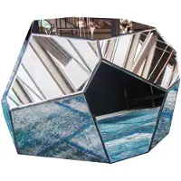 Casa Padrino Designer Table de salon / table d'appoint avec verre miroir antique 89 x 90 x H. 45 cm - Collection Designer