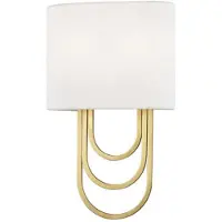 Casa Padrino Luxus Applique murale laiton antique / blanc 20,3 x 9,5 x H. 34,3 cm - Lampe murale design avec abat-jour