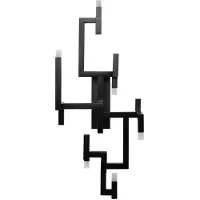 Casa Padrino Luxe Salon Acier inoxydable LED Applique murale noire 30,5 x 28,5 x H. 73,5 cm - Lampe murale design peinte par poudrage