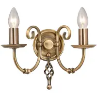 Casa Padrino Baroque Double Applique murale couleur laiton antique 35 x 22 x H. 27 cm - Applique murale élégante en acier - Applique murale de style baroque