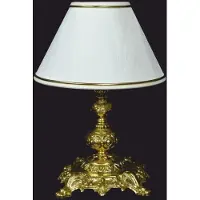 Casa Padrino Luxus Barock Lampe de table Or brillant / Blanc Ø 20 x H. 27 cm - Luminaires baroques