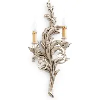 Casa Padrino Luxus Barock Doppel Wandleuchte Antik Silber 32 x 16 x H. 66 cm - Lampe murale somptueuse de style baroque - Luminaires baroques - Qualité de luxe - Italy