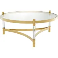 Casa Padrino Table basse / table de salon Or Ø 104 x H. 43 cm - Meubles de salon de luxe