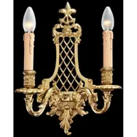 Casa Padrino Luxus Barock Doppel Wandleuchte Französisches Gold 30 x 18 x H. 42 cm - Lampe murale somptueuse de style baroque - Luminaires baroques - Qualité de luxe - Italy