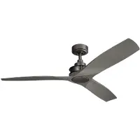 Casa Padrino Ventilateur de plafond de luxe noir / gris 142 x H. 36 cm - Ventilateur moderne avec télécommande - Qualité de luxe