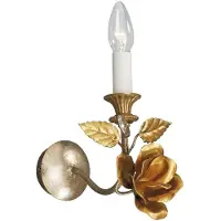 Casa Padrino Applique murale de luxe Art Nouveau Rose avec cristal Swarovski Argent / Or 14 x 22 x H. 23 cm - Baroque & Art Nouveau Applique murale