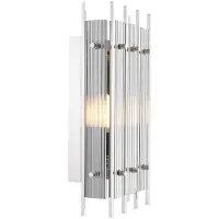 Casa Padrino Applique murale de luxe Argent / Gris 23 x 12 x H. 42 cm - Applique murale élégante avec verre fumé - Qualité de luxe