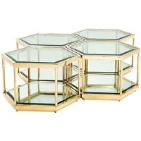 Casa Padrino Luxe Table basse / table de salon 4 pièces or 60 x 52 x H. 36 cm - Meubles de salon
