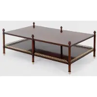 Casa Padrino Luxe Table basse Art Nouveau Marron / Or / Laiton 129 x 81 x H. 48 cm - Table de salon en acajou noble - Meubles de salon - Qualité de luxe